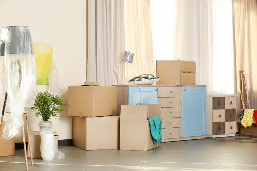 Boxes and household items loaded for a Tulse Hill relocation