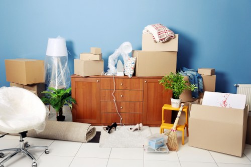 Checklist and packing supplies for a house move in South London