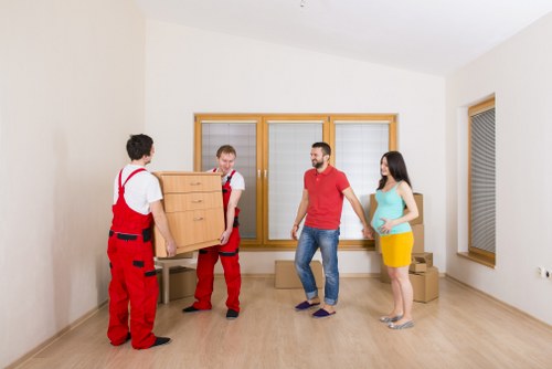 Office relocation equipment prepared for transport in South London