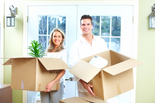 Packed household items ready for transport during a Tulse Hill relocation