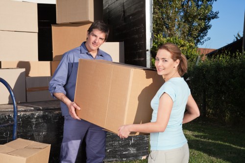 Packing boxes and furniture ready for a Tulse Hill move